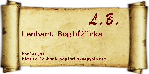 Lenhart Boglárka névjegykártya